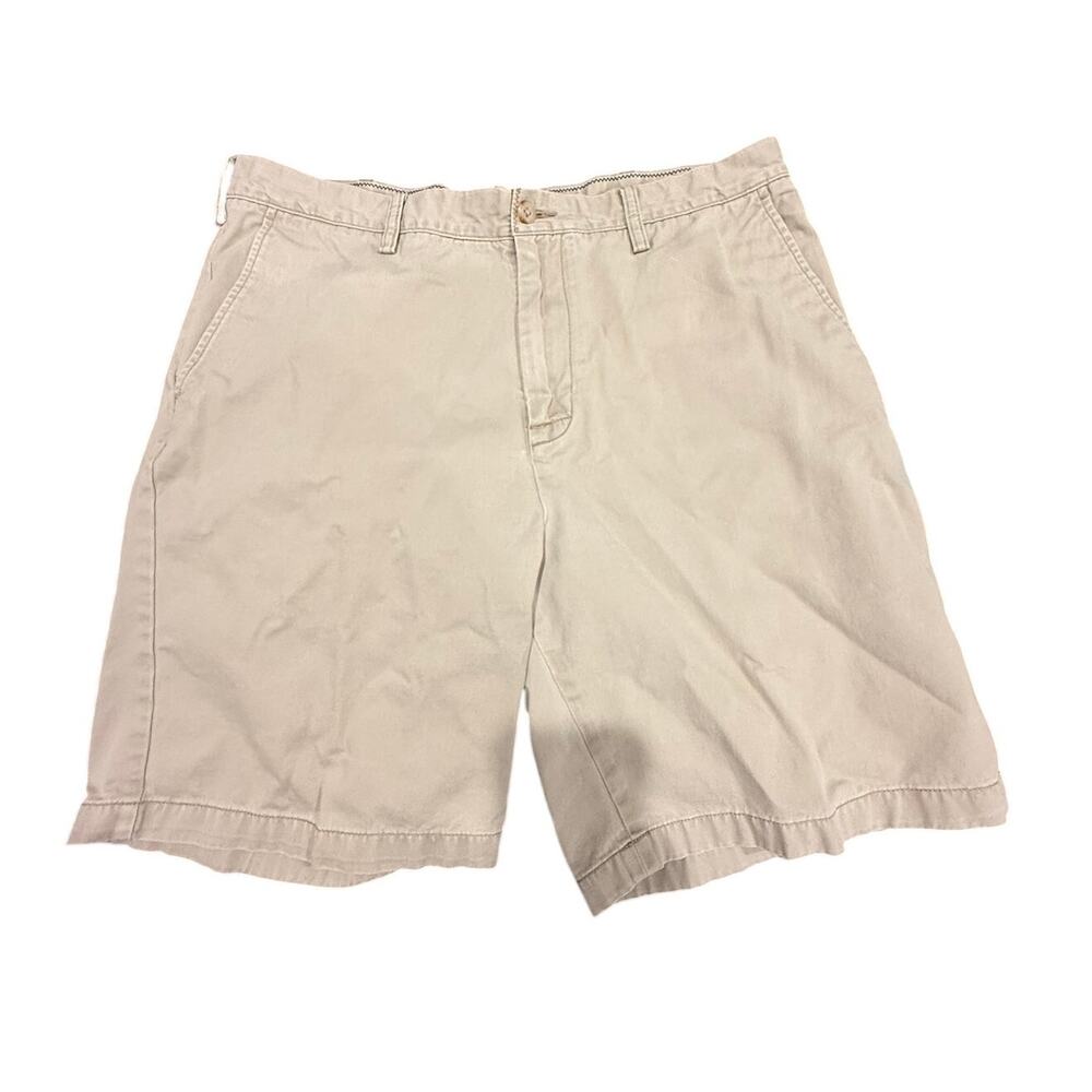 Nautica Men's Tan Khaki Chino Deck Shorts Classic Fit 100% Cotton Size 38W